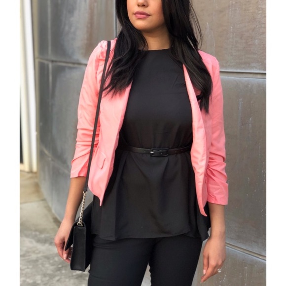 Light Pink Coral Lightweight Blazer/Jacket - Picture 3 of 3